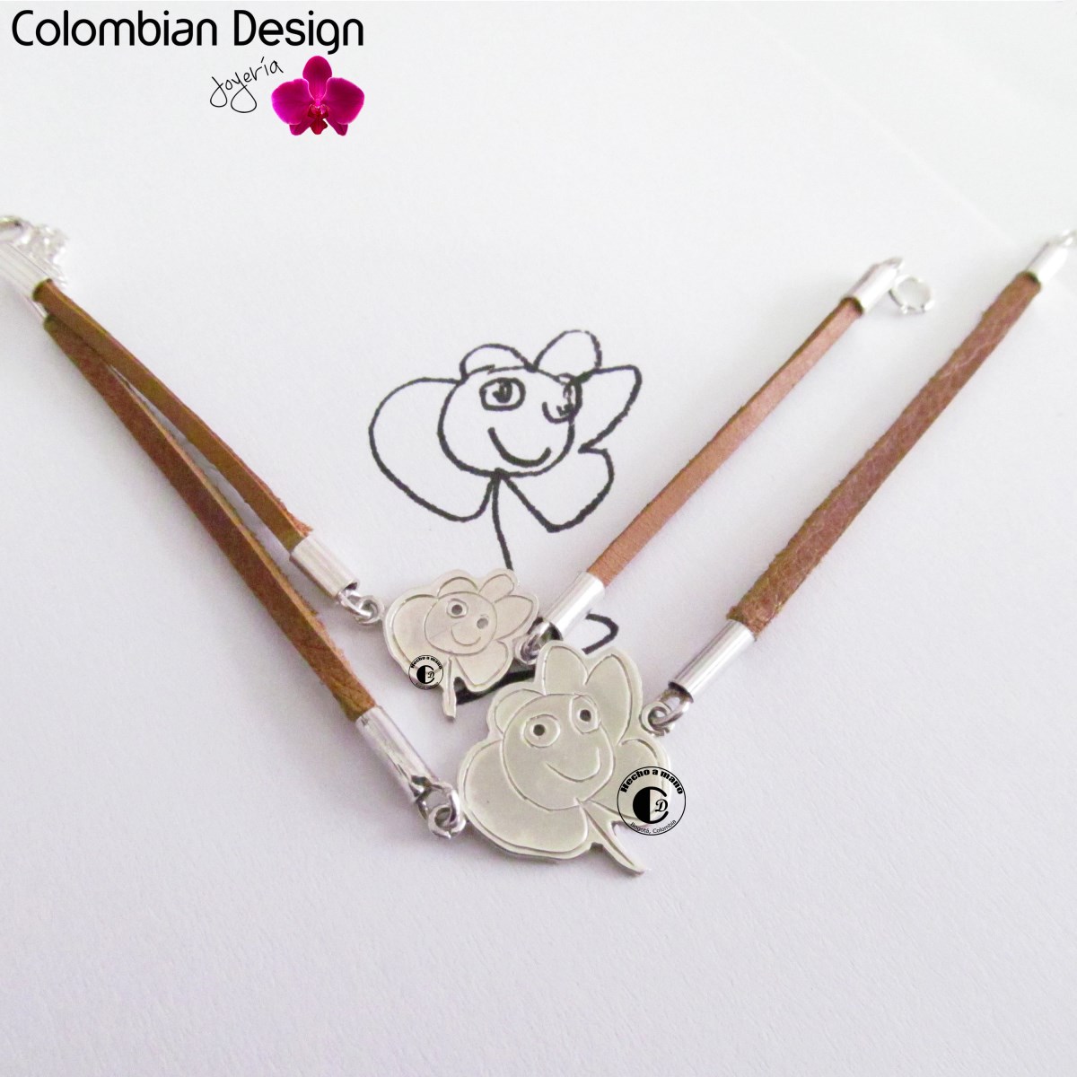 Joyerias en Bogota Colombia Pulseras cuero Joyas personalizadas dibujos de los niños