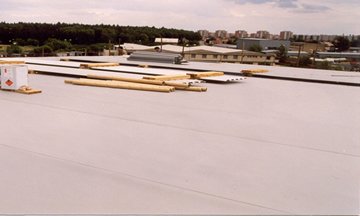 Hydroizolace střechy haly