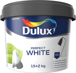 Interiérová barva DULUX Perfect White - Bílá cena od 435,00 Kč cena od 359,50 Kč bez DPH Skladem