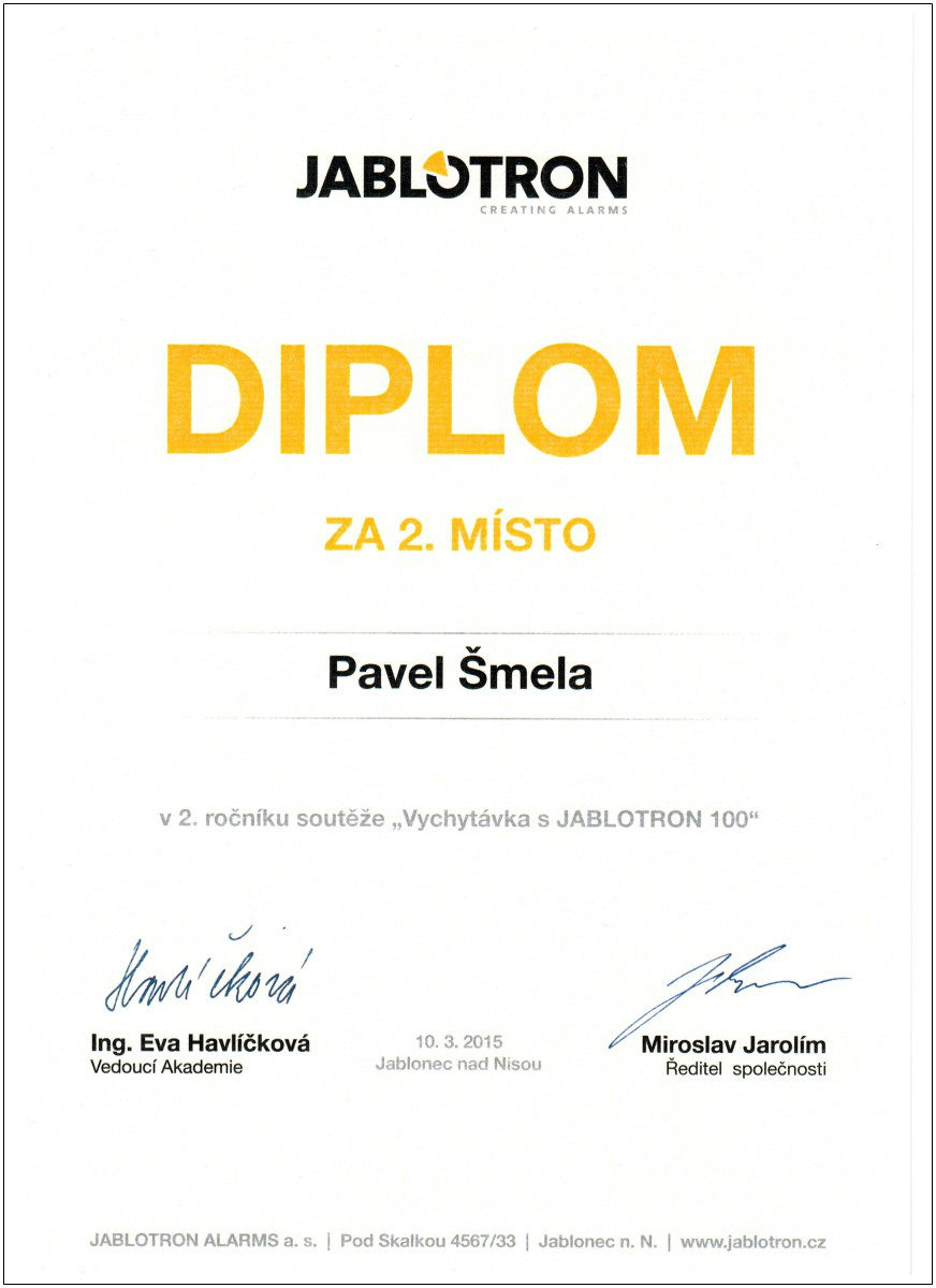 Diplom za 1. místo