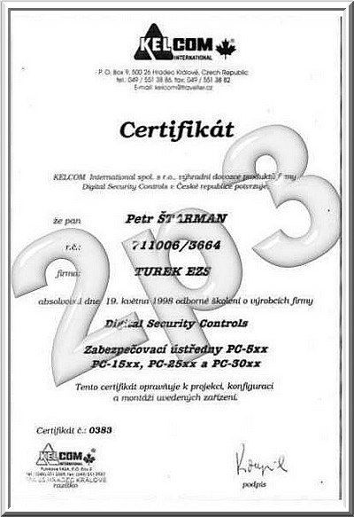 Certifikáty Petr Štarman